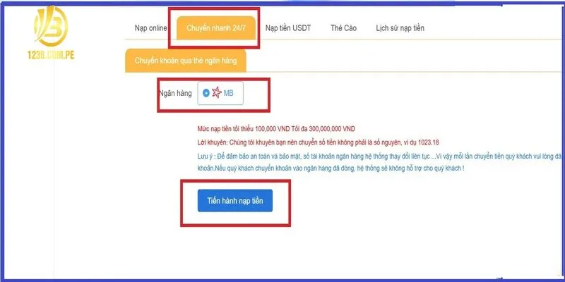 Chuyển nhanh 24/7 nạp tiền tốc độ